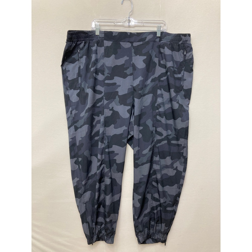Old Navy StretchTech Joggers 3X Grey Camo Activewear Pants Zippered Pockets